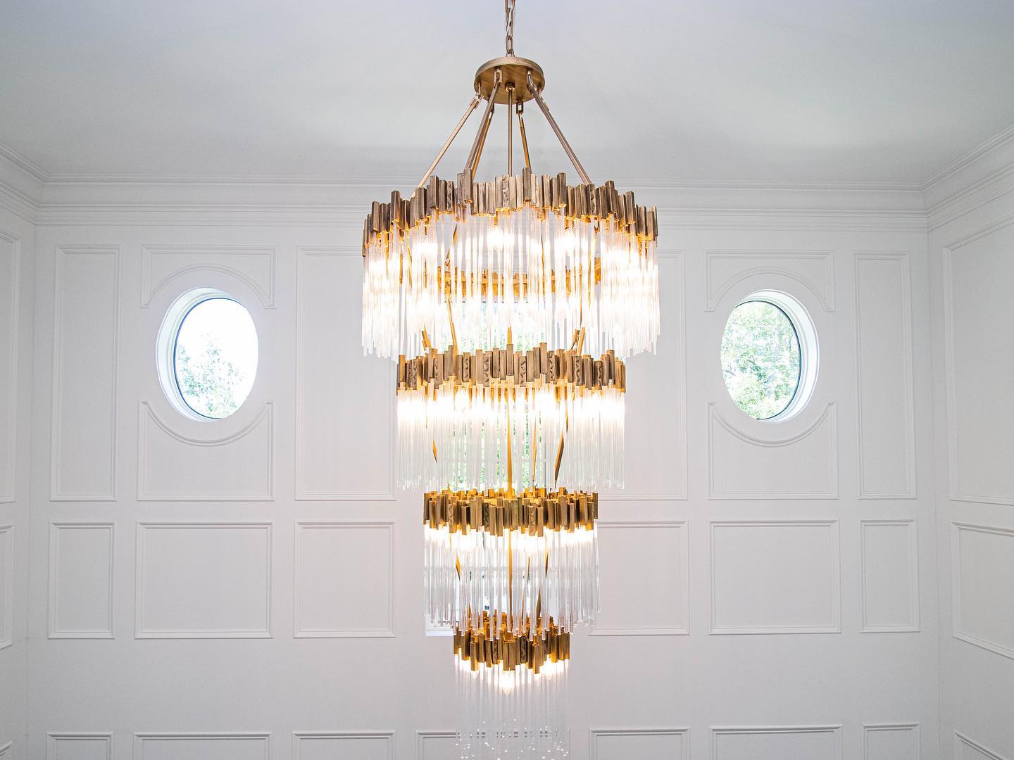 Large Elegant Multi-Layers Glam Glass Chandelier for High-Ceiling Staircase / entryway / living / meeting Room