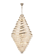New Luxury Wavy Multi-Tiered Crystal Chandelier for Living Room