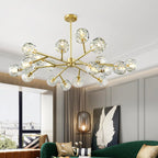 Brass Sputnik Chandelier with K9 Crystals Ceiling Light