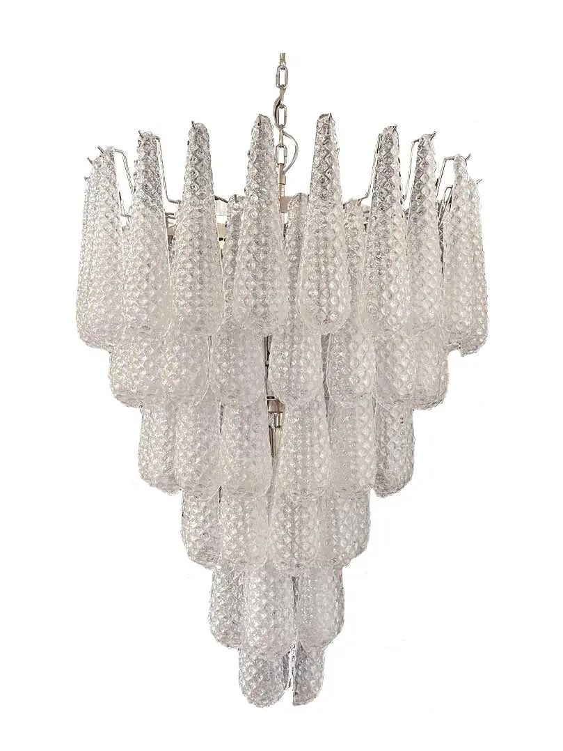 Murano Chandelier – Drop – 75 Glasses – Transparent