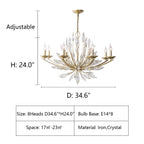 New Romantic Art Lily-Shaped Crystal Chandelier for Living Room / dining Room