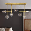 Nordic Clear Sphere Glass Chandelier in Black / gold Finish for Dinning Room / kitchen Island