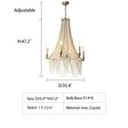 Extra Large European Crystal Beaded Chandelier Candle Light for Stairs / Duplex / Villa