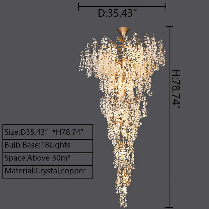 Modern Unique Artistic Flower Brass Branch Semi-Flush Mount Chandelier for Living Room / Hallway / Entryway /