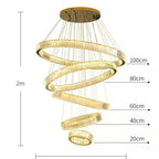 Modern Front Entryway Chandelier 3 / 4 / 5 / 6 / 7 Rings Crystal Gold / Chrome Finish Ceiling Lamp