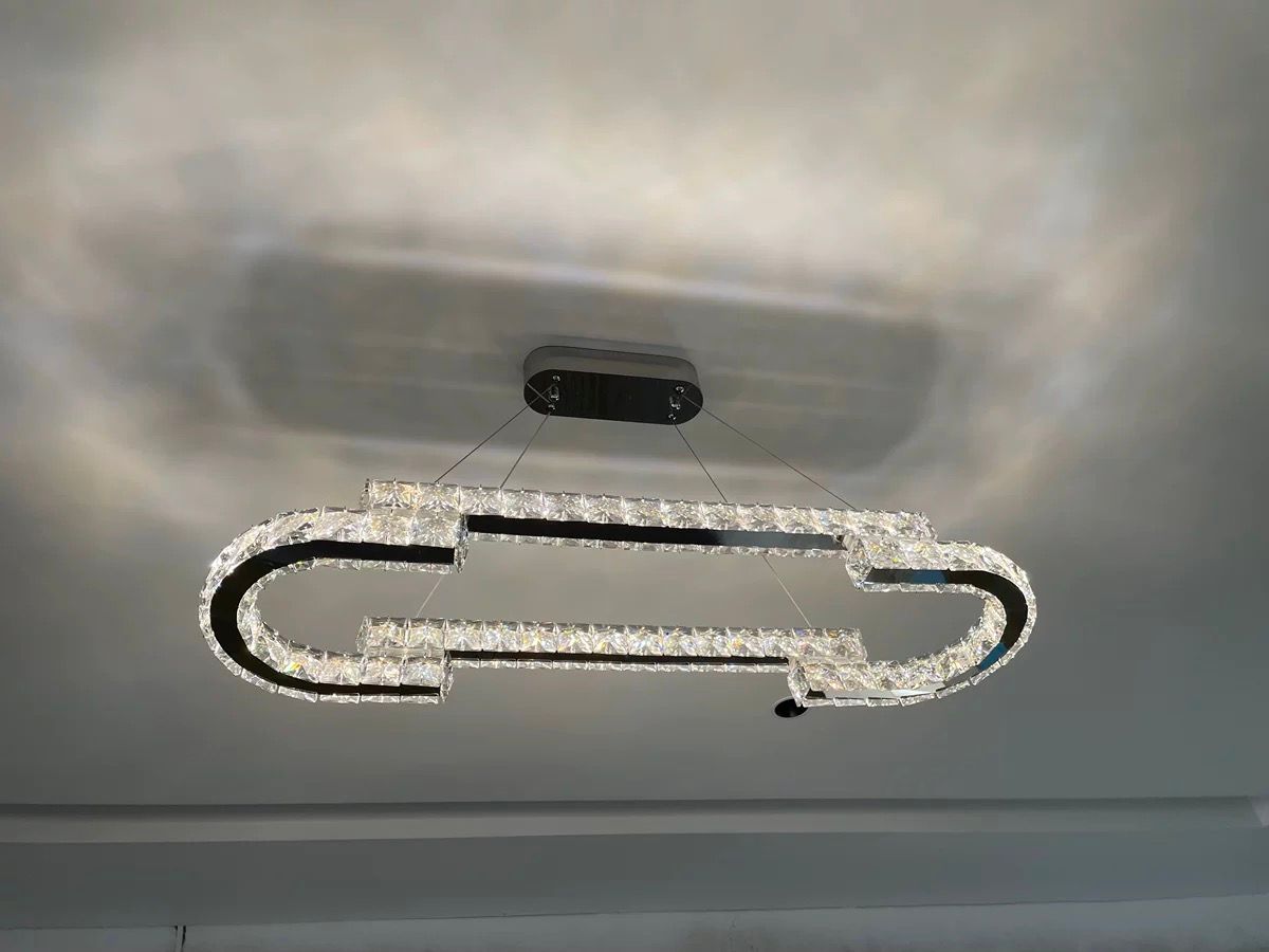 Modern Luxury Crystal Pendant Irregular Rings Chandelier Suit for Living / dining Room / bedroom