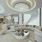 Light Luxury Round / oval Flush Mount Crystal Chandelier