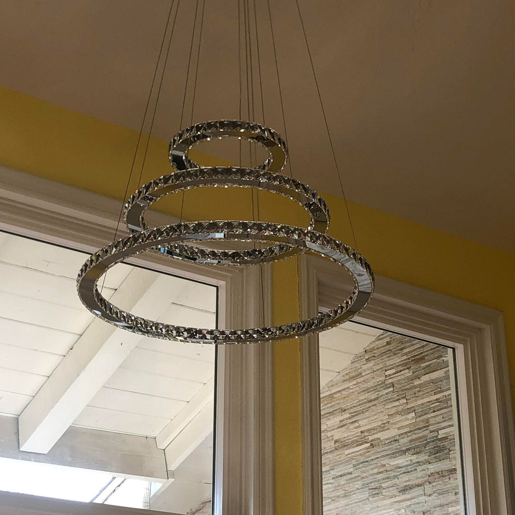Light Luxury 5 / 6 / 7 Rings Crystal Chandelier for Staircase / foyer / villa