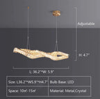 Designer Model Light Luxury Creative Crystal Pendant Chandelier for Dining Room / kitchen Island