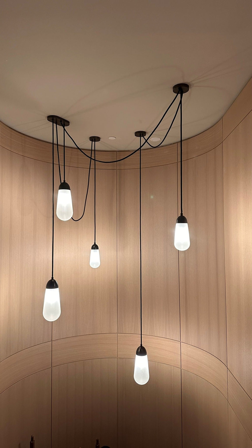 Modern Floating Pears-Inspired Frosted Glass Pendant for High-Ceiling