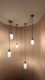 Modern Floating Pears-Inspired Frosted Glass Pendant for High-Ceiling