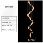 Post-Modern Extra Large Duplex Revolving Staircase Pendant Decoration Chandelier
