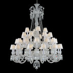 Light Luxury Classic Long Version Tiered Candle Light Crystal Chandelier for High-Ceiling Rooms / living Room