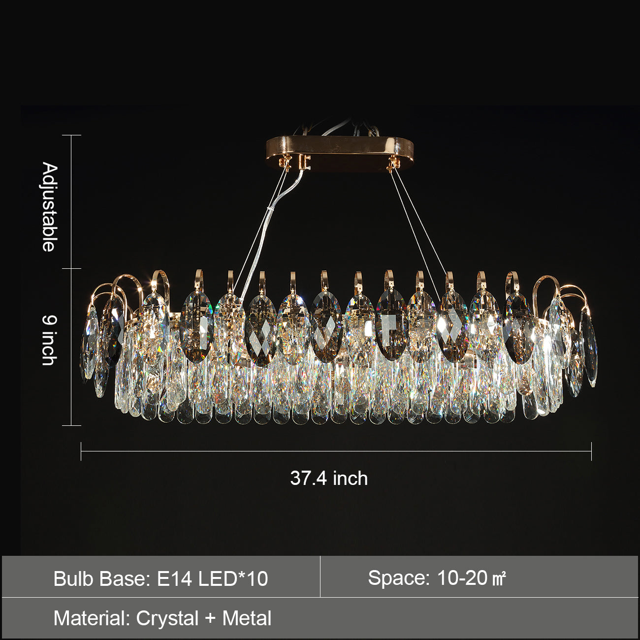 Luxurious K9 Crystal Chandelier Modern Ceiling Light Fixtures Set for Living Room / dining Room