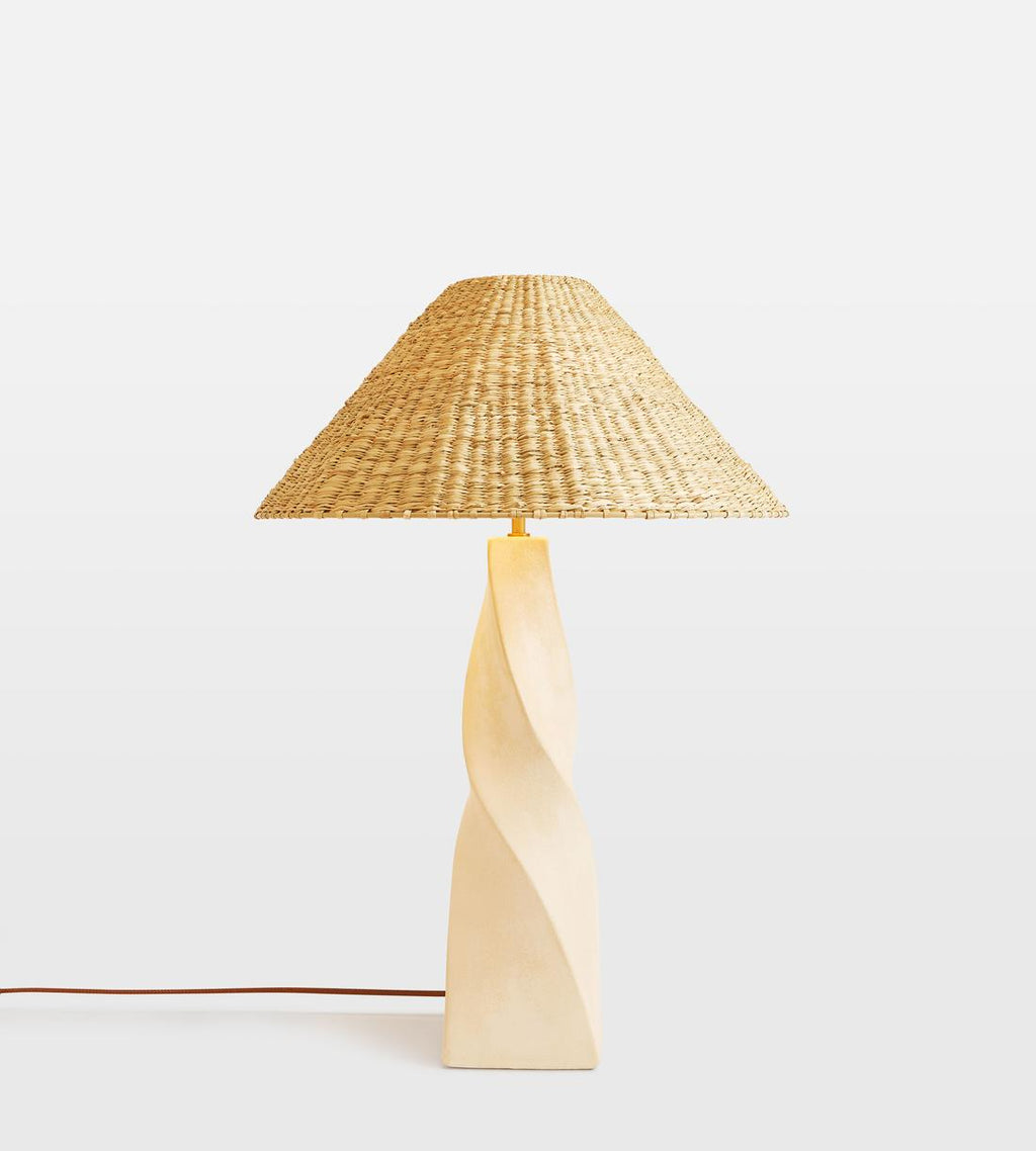 Ceramic Table Lamp with Rattan Shade - Erhaus product image 2