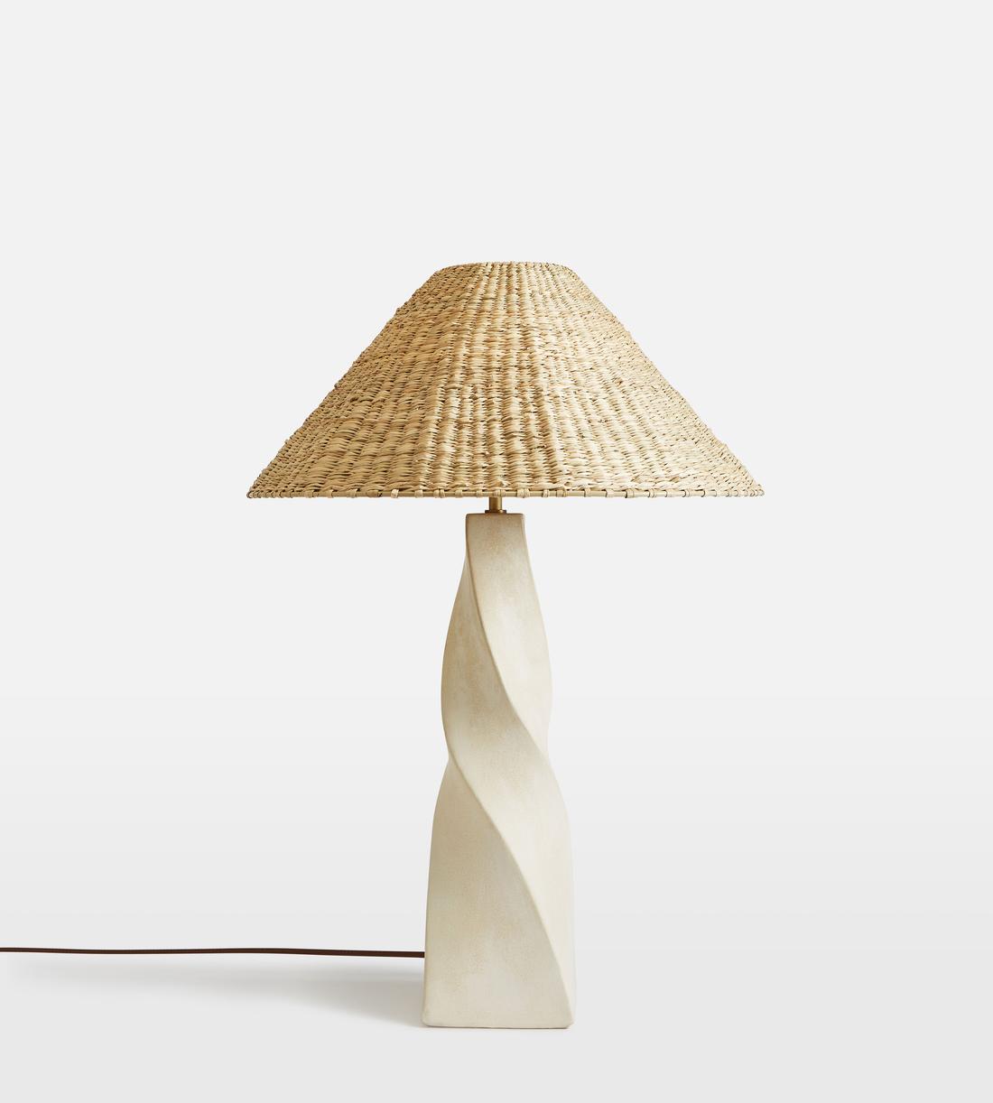 Ceramic Table Lamp with Rattan Shade - Erhaus product image 4