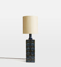 Blue Ceramic Table Lamp with Linen Shade - Erhaus product image 1