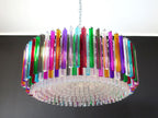 Murano Glass Chandelier – Triedri Round – 391 Prisms – Multi