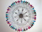 Murano Glass Chandelier – Triedri Round – 391 Prisms – Multi