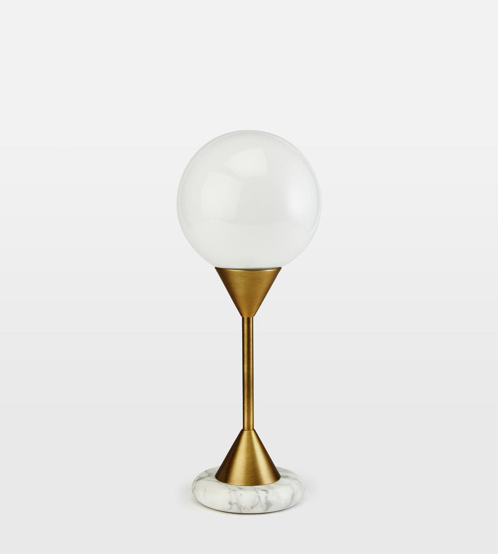 Large Marble Table Lamp with White Glass Shade - Erhaus product image 2