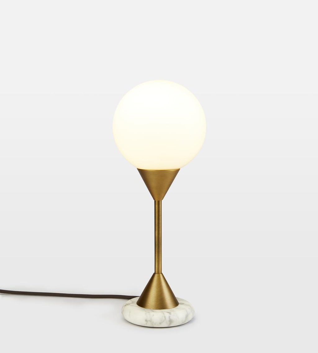 Large Marble Table Lamp with White Glass Shade - Erhaus product image 1