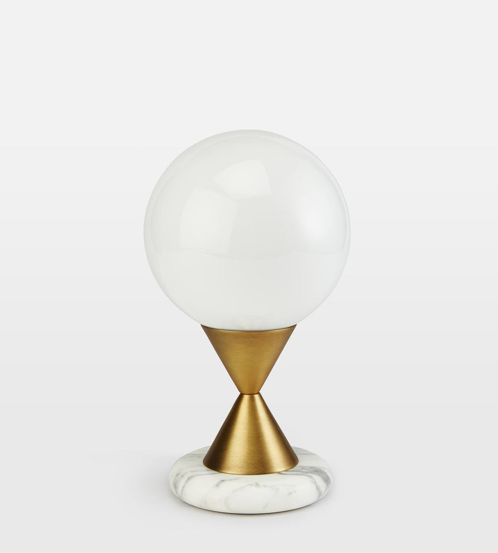Small Marble Table Lamp with White Glass Shade - Erhaus product image 2