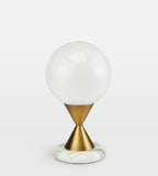 Small Marble Table Lamp with White Glass Shade - Erhaus product image 2
