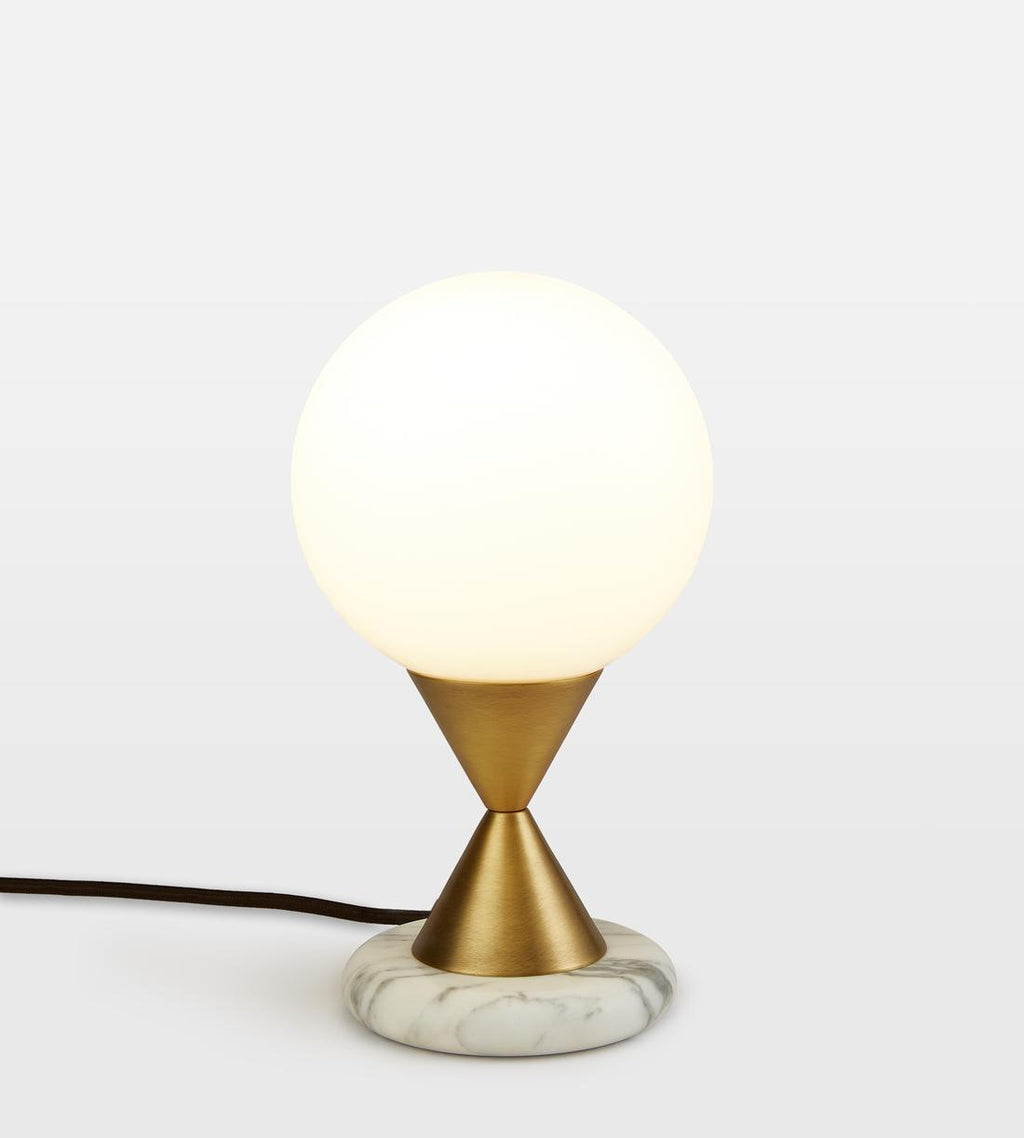 Small Marble Table Lamp with White Glass Shade - Erhaus product image 1