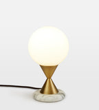 Small Marble Table Lamp with White Glass Shade - Erhaus product image 1