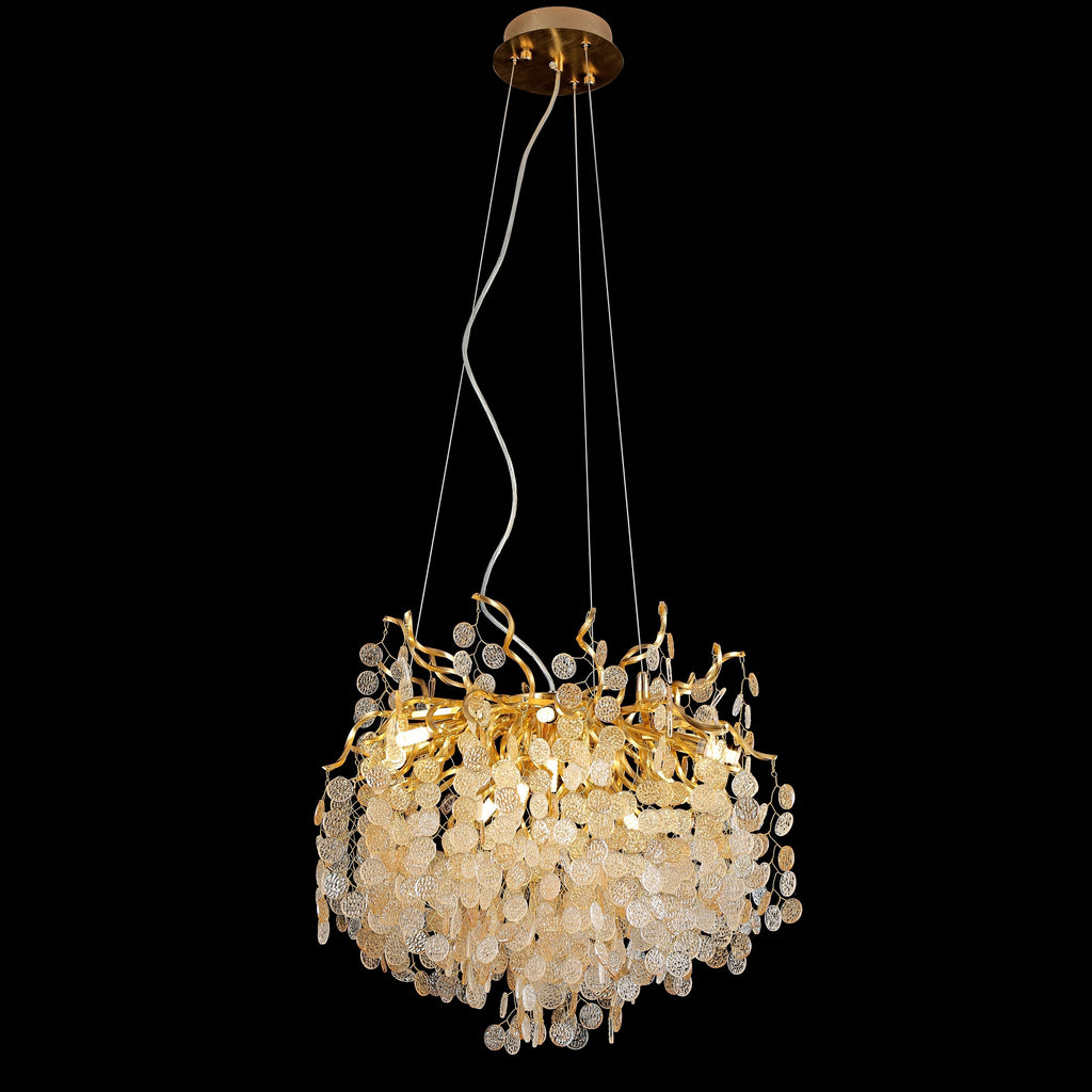 Organic Branch Round Penny Chandelier