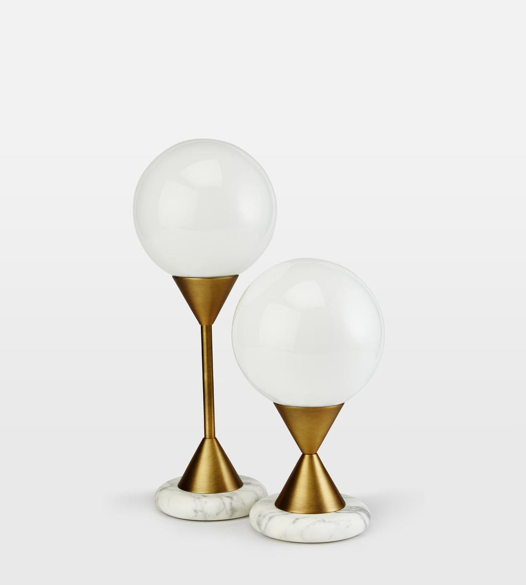 Small Marble Table Lamp with White Glass Shade - Erhaus product image 3