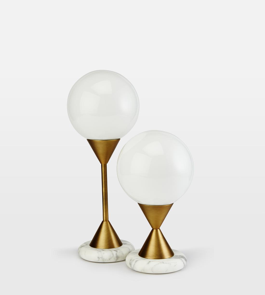 Small Marble Table Lamp with White Glass Shade - Erhaus product image 3