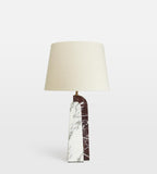 White Marble Table Lamp with Linen Shade - Erhaus product image 3