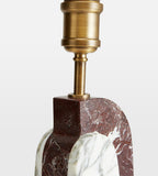 White Marble Table Lamp with Linen Shade - Erhaus product image 5