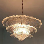 Flower Blossom Art Glass Chandelier for Living Room / bedroom