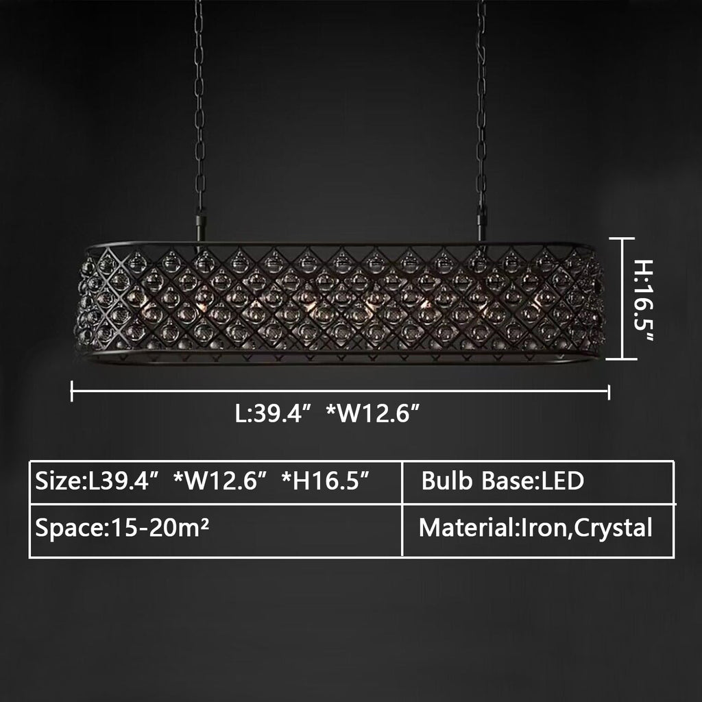 Post-Modern Raindrop Crystal Chandelier Rectangle / round Light for Living Room / dining Table