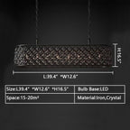 Post-Modern Raindrop Crystal Chandelier Rectangle / round Light for Living Room / dining Table