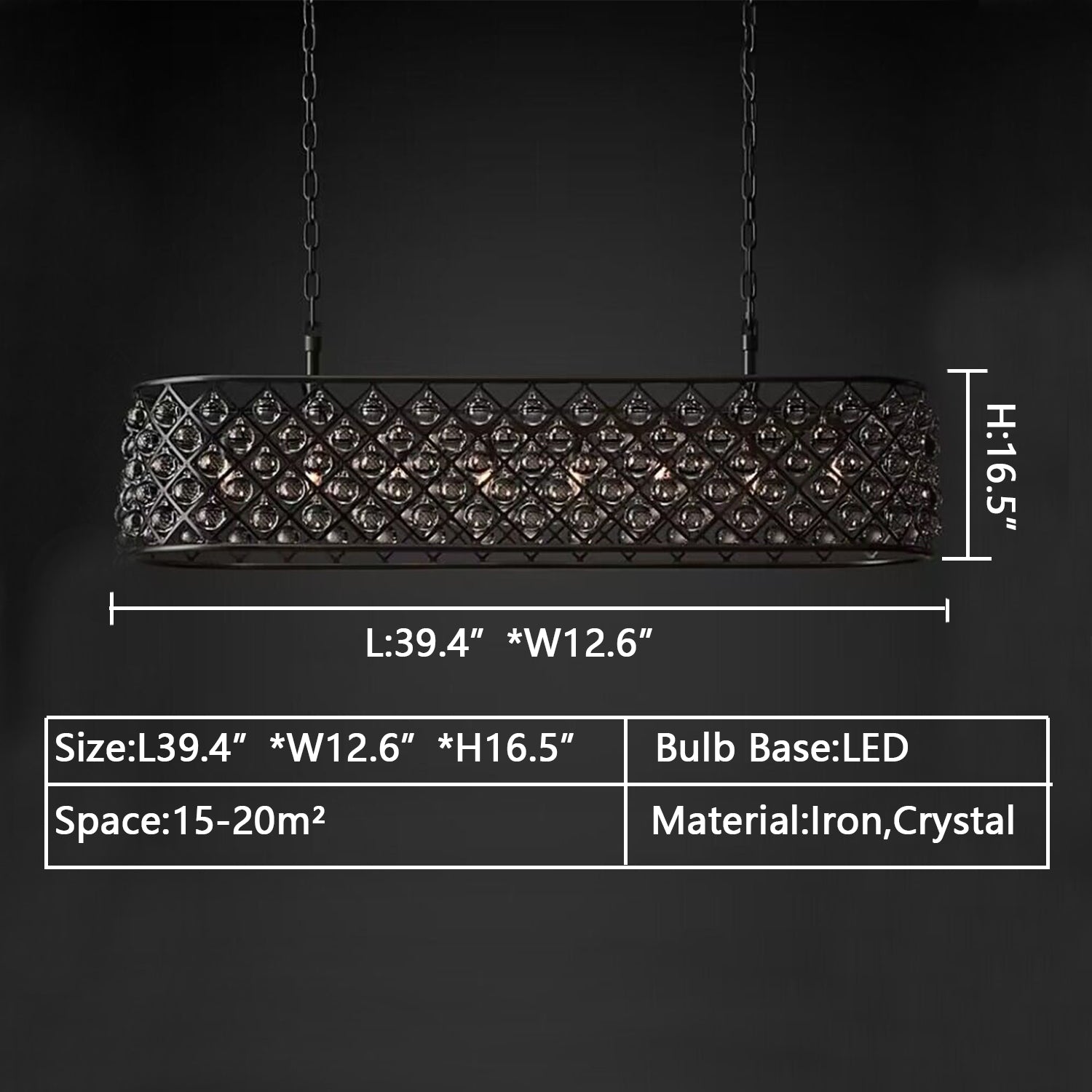 Post-Modern Raindrop Crystal Chandelier Rectangle / round Light for Living Room / dining Table