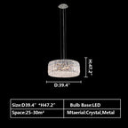 Modern Silver Ceiling Round / rectangle Crystal Chandelier Set for Living Room / dining Room / Bedroom