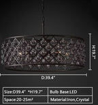 Post-Modern Raindrop Crystal Chandelier Rectangle / round Light for Living Room / dining Table