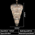 Oversized Multi-Layers Luxury Creative Art Crystal Chandelier for Foyer / staircase / hallway
