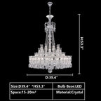 Multi Layer Chrome Crystal Chandelier in French Style with Romantic Branch Flowers for Grand Hallway and