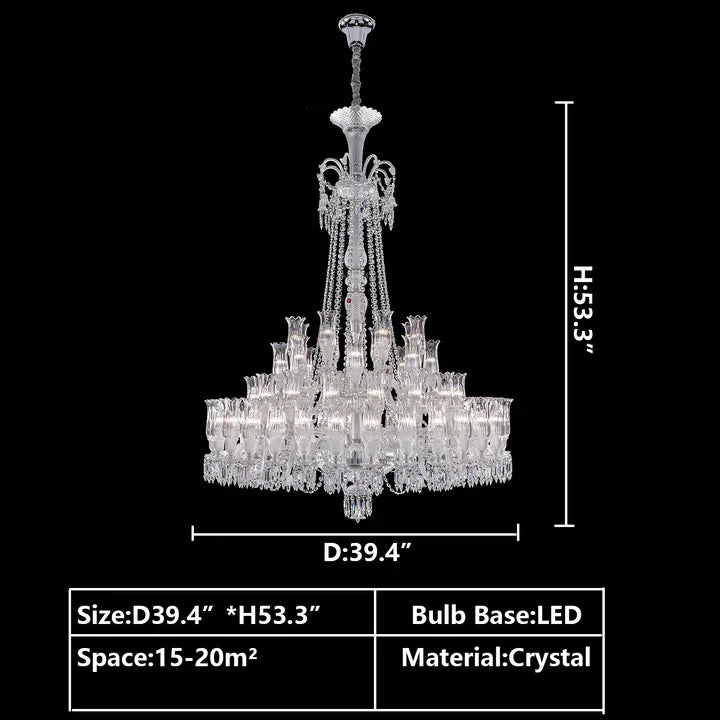 Multi Layer Chrome Crystal Chandelier in French Style with Romantic Branch Flowers for Grand Hallway and