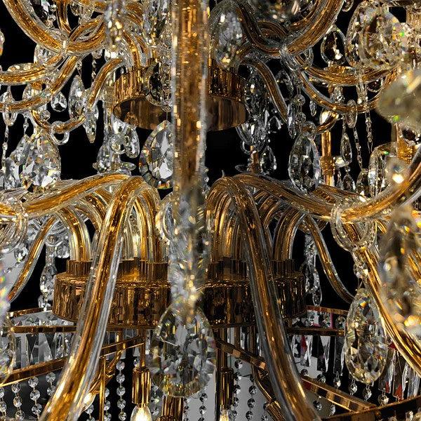 Extra Large European-Style Multi-Layers Candle Luxury Crystal Chandelier Gold Art Foyer / staircase Decorative