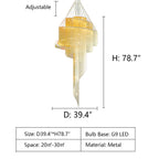 Extra Large Multi-Layered Post-Modern Luxury Metal Chains Chandelier for High-Ceiling Room