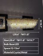 New Modern Luxury Rectangle Art Design Butterfly Crystal Chandelier for Kitchen Island / dining Area