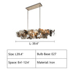 Oversize Post-Modern Avant Art Irregular Metal Piece Chandelier for Living / dining Room / kitchen Island