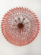 Murano Glass Chandelier – Triedri Round – 265 Prisms – Pink