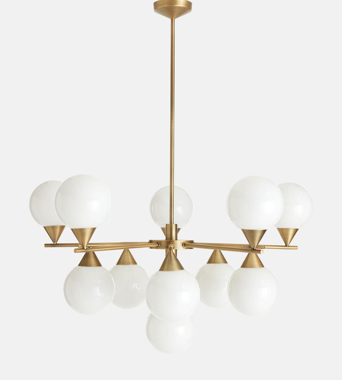 Spindle Glass Chandelier 35.4-Inchw