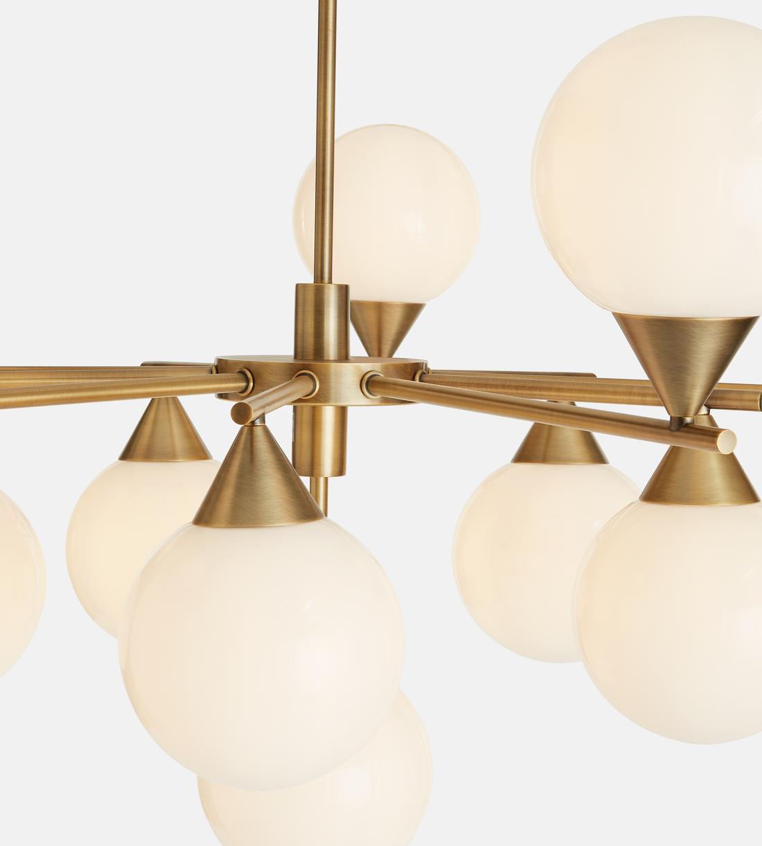 Spindle Glass Chandelier 35.4-Inchw